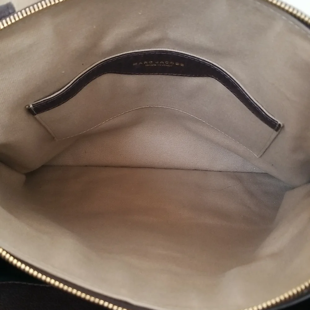 Marc Jacobs Hudson Striping Leather Satchel with Leather Lining in Dark …